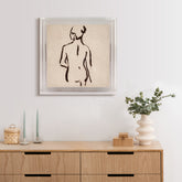 Brush Figure Study III - High Resolution Giclee Printed Canvas Framed in Contemporary Clear Acrylic Frame